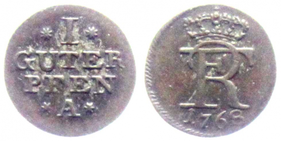 Preussen - 1768 A - Friedrich II. (1740-1786) - 1 guter Pfennig - vz