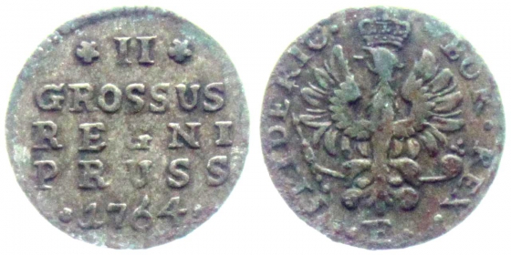 Preussen - 1764 E  - Friedrich II., der Große (1740-1786) - 2 Gröscher - vz