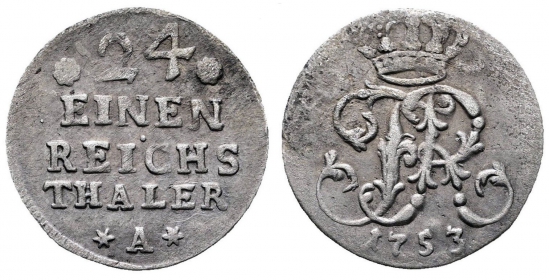 Preussen - 1753 A - Friedrich II. (1740-1786) - 1/24 Taler - s-ss