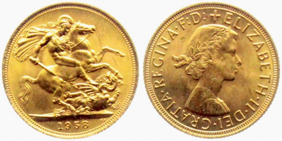 Großbritannien - 1958 - Elisabeth II. (1958-2022) - 1 Sovereign - vz-st