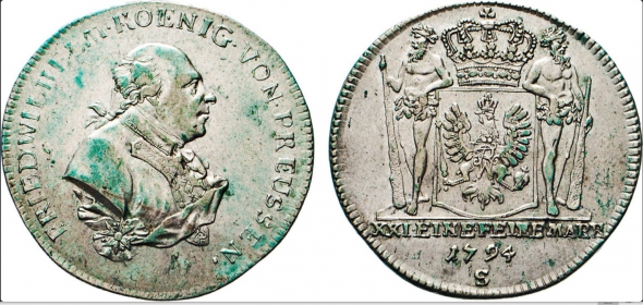 Preussen - 1794 S - Friedrich Wilhelm II. (1786-1797) - 2/3 Taler - vz-st