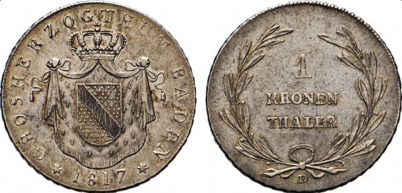 Baden - 1817 D - Carl Ludwig Friedrich (1811-1818) - Kronentaler - vz+