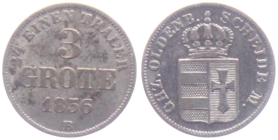 Oldenburg - 1856 B - Nikolaus Friedrich Peter (1853-1900) - 3  Grote - ss