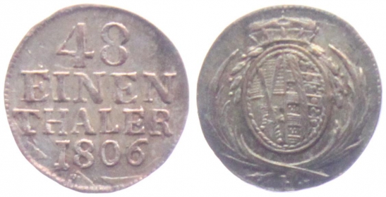 Sachsen - 1860 H - Friedrich August III. (1763-1806) - 1/48 Taler - f.vz