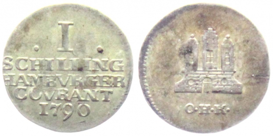 Hamburg - 1790 - Stadttor - 1 Schilling - ss-vz