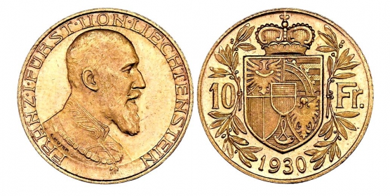 Liechtenstein - 1930 - Fürst Franz I. (1929-1938) - 10 Franken - st