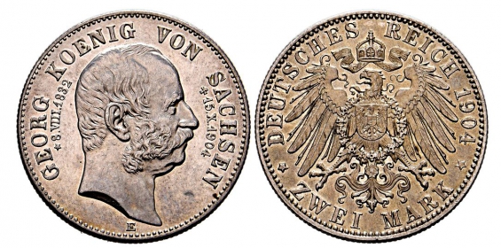 Sachsen - J 129 - 1904 E - Georg I. (1902-1904) - Auf seinen Tod - 2 Mark - st