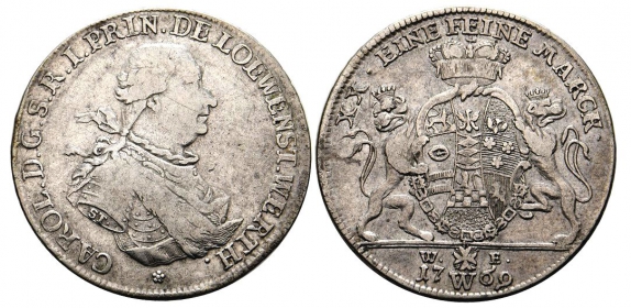 Löwenstein-Wertheim-Rochefort - 1769 W/WE - Karl (Thomas) 1735-1789) - 1/2 Taler - ss-vz