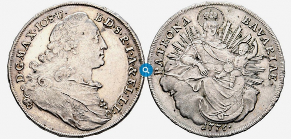 Bayern - 1776 - Maximilian III. Joseph (1745-1777) - Madonnentaler - vz
