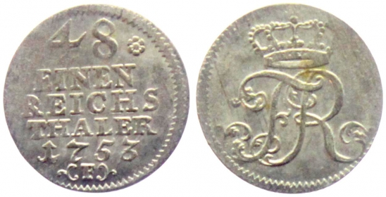 Preussen - 1753 F - Friedrich II. (1740-1786) - 1/48 Taler - vz