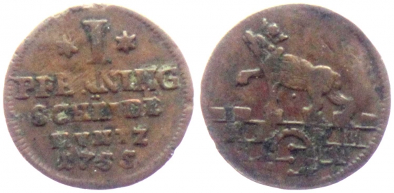 Anhalt-Bernburg - 1755 - Victor Friedrich (1721-1765) - 1 Pfennig - ss