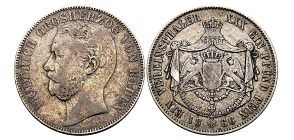 Baden - 1866 - Friedrich I. (1856-1907) - Taler - ss