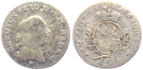 Baden - 1768 - Karl Friedrich (1738-1811) - 10 Kreuzer - s
