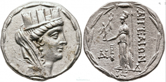 Cilicia-Aigeai - 47-24 BC - Tyche mit Schleier (47-26 BC) - Tetradrachme - vz-st