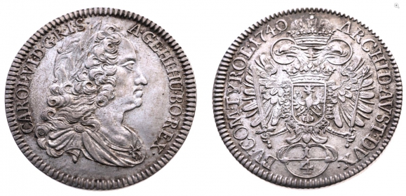 Österreich - Haus Habsburg - 1740 - Karl VI. (1711-1740) - 1/4 Taler - vz-st