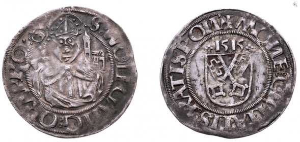 Regensburg, Stadt - 1515 - Hl. georg - 1/2 Batzen - ss-vz
