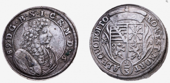Sachsen-Meiningen - 1689 - Bernhard I. (1680-1706) - 2/3 Taler - f.vz