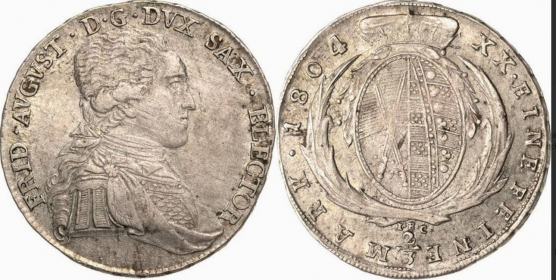 Sachsen - 1804 ICE - Kurfürst Friedrich Augutst III. (1763 - 18069 - 2/3 Taler - vz