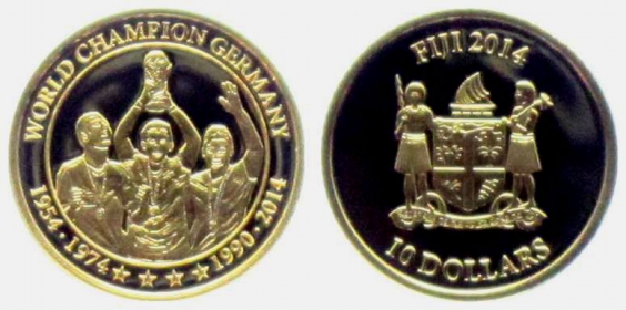 Fiji - 2014 - Fussball WM 2006 in Deutschland - Weltmeister Deutschland - 10 Dollars - PP