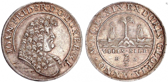 Braunschweig-Calenberg-Hannover - 1678 HB - Johann Friedrich (1665-1679) - 2/3 Taler / Palmgulden - ss-vz