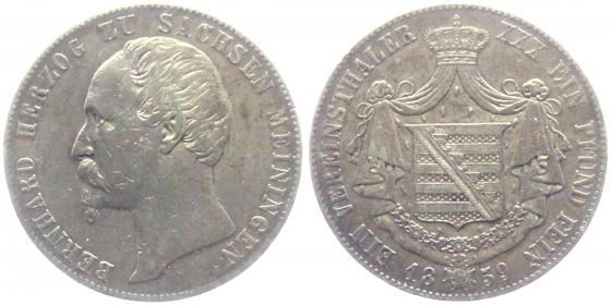 Sachsen-Meiningen - 1859 - Bernhard II. (1821-1866) - Vereinstaler - ss