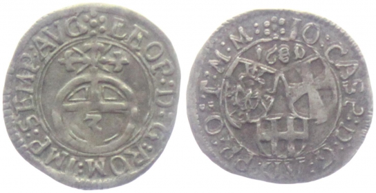 Deutscher Orden - 1680 - Johann Kaspar von Ampringen (1664-1684) - 3 Kreuzer / Groschen - f.vz