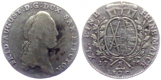 Sachsen - 1785 IEC - Friedrich August III.(.) (1763-1827) - 1/3 Taler - s-ss