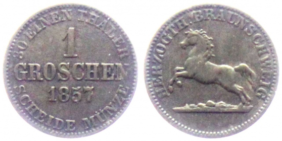 Braunschweig-Wolfenbüttel - 1857 - Wilhelm (1831-1884) - 1 Groschen - vz-st