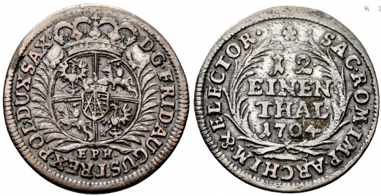 Sachsen - 1704 EPH - Friedrich August I. - der Starke (1694-1733) - 1/12 Taler - Doppelgroschen - vz