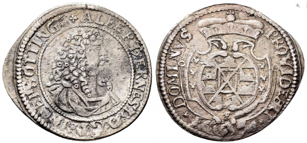 Öttingen, Grafschaft - 1676 - Albrecht Ernst I. (1659-1683) - 6 Kreuzer - ss
