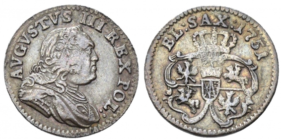 Sachsen - 1751 - Friedrich August II. (1733-1763) - Schilling - vz