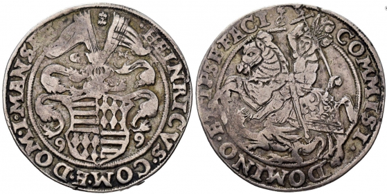 Mansfeld - 1599 GM - Heinrich II. (1595-1602) - Taler - ss+