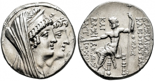 Griechenland - Seleukiden - 125-120 BC - Kleopatra Thea und Antiochos VIII.  (125-120 v.Chr/BC) - Tetradrachme - vz+