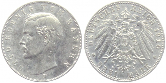 Bayern - J 47 - 1910 - Otto (1886-1913) - 3  Mark - ss-vz