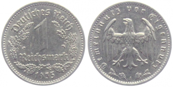 Drittes Reich - J 354 - 1935 A - 1 Reichsmark - vz