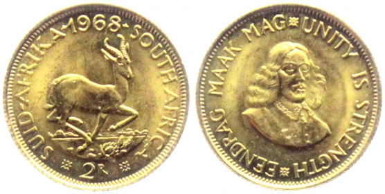 Südafrika - 1968 - Jan von Riebeeck - 2 Rand - unc.