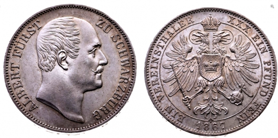 Schwarzburg-Rudolstadt - 1867 - Albert (1867-1869) - Vereinstaler - f.st