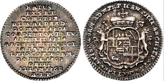 Trier, Erzbistum - 1768 - Johann Philipp von Walderdorff (1756-1768) - Auf seinen Tod - 1/32 Taler - vz