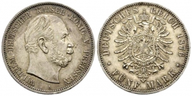 Preussen - J 97 - 1876 A - Wilhelm I. (1861 - 1888) - 5 Mark - vz-st