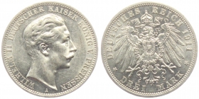 Preussen - J 103 - 1911 A - Wilhelm II. (1888 - 1918) - 3 Mark - f.st