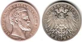 Reuß, ältere Linie - J 117 - 1892 A - Heinrich XXII. (1867 - 1902) - Regierungsjubiläum - 2 Mark - vz-st - MS 61 - in NGC-Slab