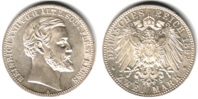 Reuß, ältere Linie - J 117 - 1892 A - Heinrich XXII. (1867 - 1902) - Regierungsjubiläum - 2 Mark - vz-st - MS 62 - in NGC-Slab