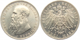 Sachsen-Meiningen - J 152 - 1913 D - Georg II. (1866 - 1914) - 3 Mark - vz-st - MS 62 - in NGC-Slab