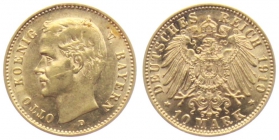 Bayern - J 201 - 1910 D - Otto (1886 - 1913) - 10 Mark vz-st min. Kr.