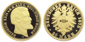 Replik- Reuß - J 254 - 2003 / 1875 B - Heinrich XXII. - 20 Mark - PP