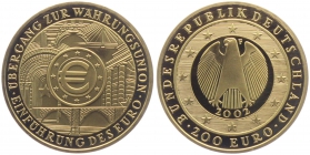 Deutschland - 2002 F - Währungsunion - 200 Euro - 1 Unze - st