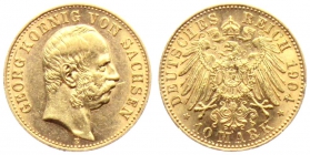 Sachsen - J 265 - 1904 E - Georg (1902 - 1904) - 10 Mark - vz min. RF