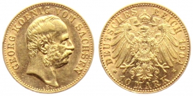 Sachsen - J 265 - 1904 E - Georg (1902 - 1904) - 10 Mark - vz min. RF