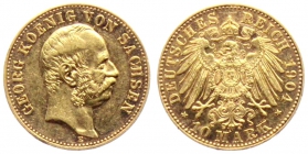 Sachsen - J 265 - 1904 E - Georg (1902 - 1904) - 10 Mark - vz
