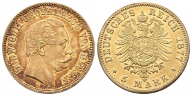Hessen - J 215 - 1877 H - Ludwig III. (1848 - 1877) - 5 Mark vz